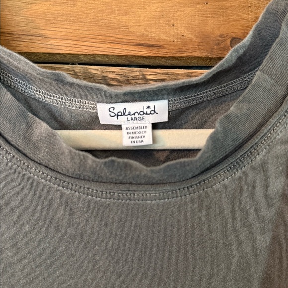 Splendid Grey Tie-Side Sleeveless Tunic Tank Top | Size Large - Picture 3 of 4